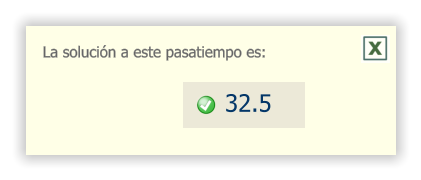 La solución a este pasatiempo es: 32.5