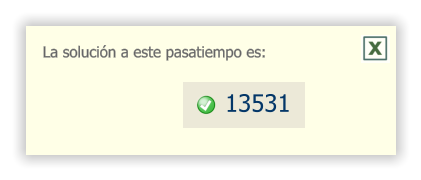 La solución a este pasatiempo es: 13531