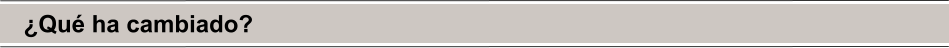 ¿Qué ha cambiado?